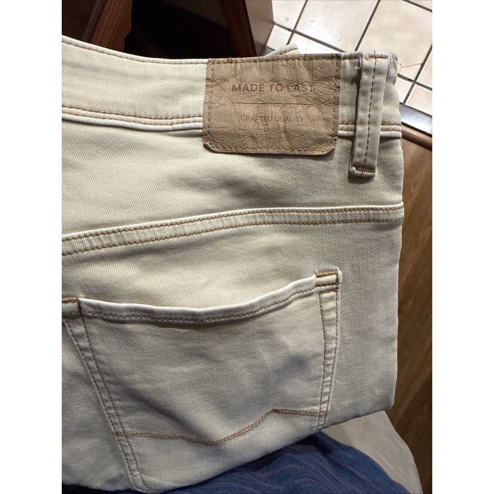 C&A Denim Sz 36x32 Mens Khaki Denim Stretch‎ Pants Slim